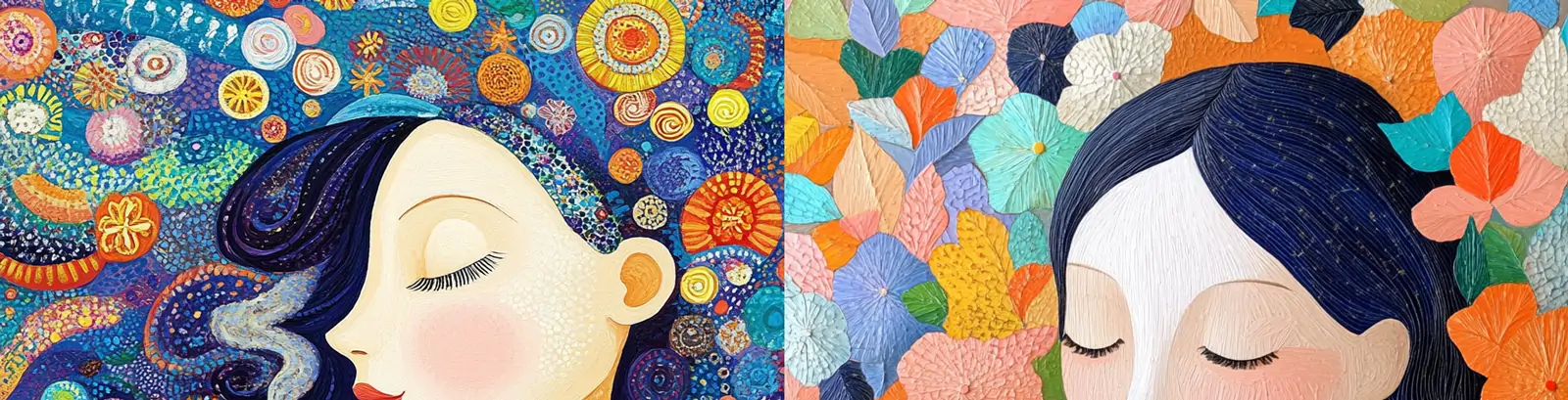 手绘精致女孩喝咖啡彩色图案艺术插图绘画midjourney关键词咒语