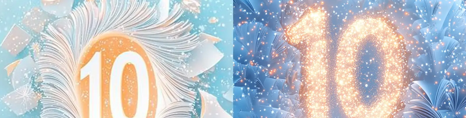 创意3D立体数字10周年光效光影敦煌艺术风格海报midjourney关键词咒语