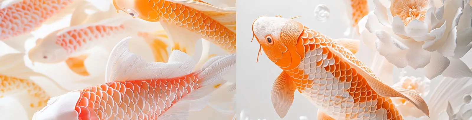 中国风红色锦鲤鱼3D打印装饰图案艺术摄影海报背景midjourney关键词咒语