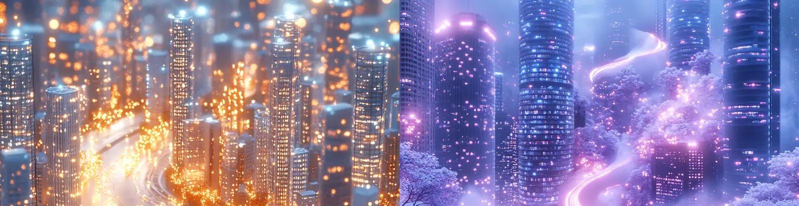 城市建筑光效灯光月亮光影效果场景空间海报背景midjourney关键词咒语