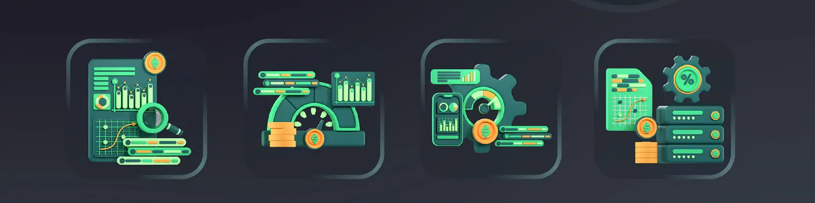 3D立体科技感商业数据png图标插图blender设计素材模型