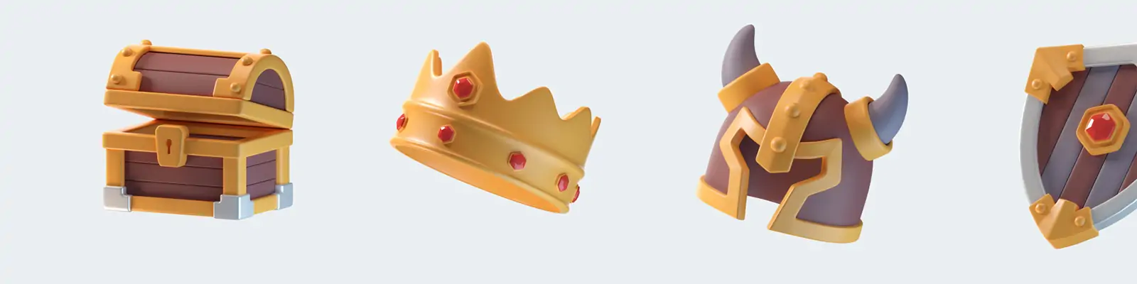 3D立体卡通游戏资产道具宝物图标插图blender设计素材模型