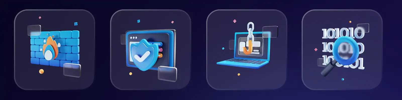 3D立体网络安全电信诈骗png图标插图blender设计素材模型