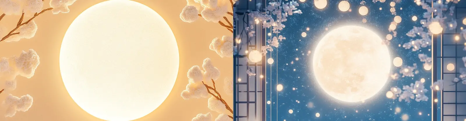 极简主义中秋节家人团聚团圆氛围月亮场景微型景观艺术海报midjourney关键词咒语