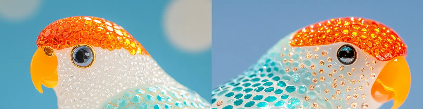 自然彩虹色长尾小鹦鹉动物手工艺品特写摄影海报midjourney关键词咒语