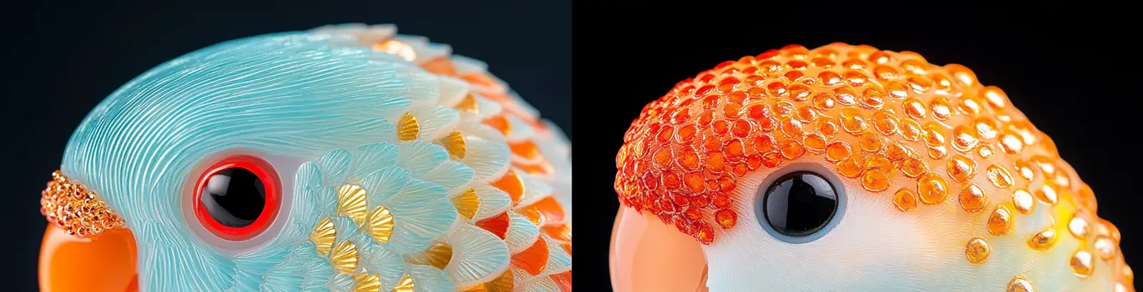 自然彩虹色长尾小鹦鹉动物手工艺品特写摄影海报midjourney关键词咒语