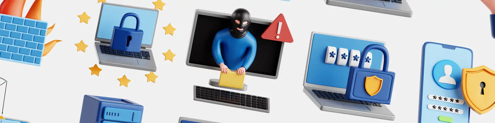 3D立体网络安全电信诈骗png图标插图blender设计素材模型