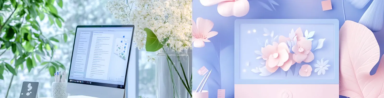 极简主义书房办公桌商务电脑笔记本场景插图海报midjourney关键词咒语