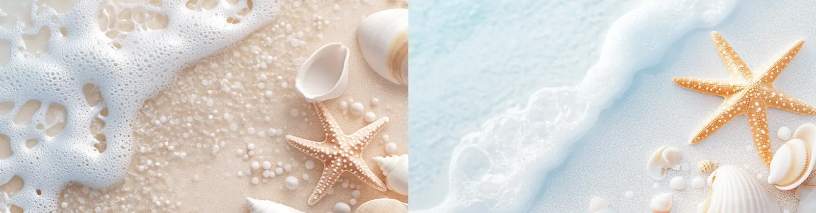 3D立体夏季海边沙滩海星贝壳旅行度假海报背景midjourney关键词咒语