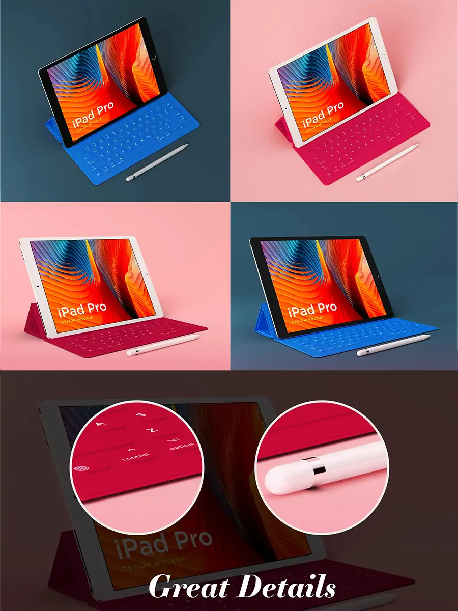 iPad Pro移动设备UI效果展示样机贴图psd分层设计素材模版Mockup - Ai宇宙吧--Ai宇宙吧-