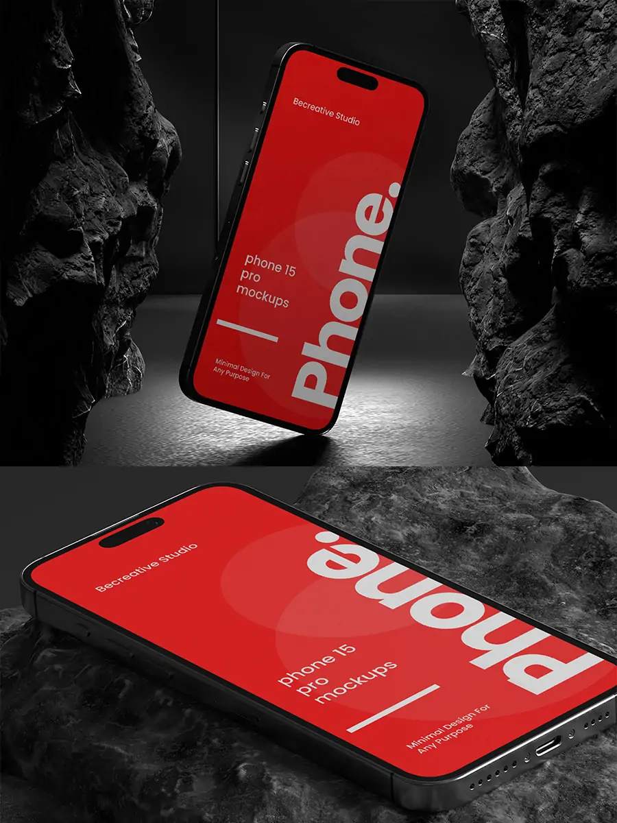 iPhone15 Pro Max移动手机展示样机贴图psd分层设计素材Mockup - Ai宇宙吧--Ai宇宙吧-