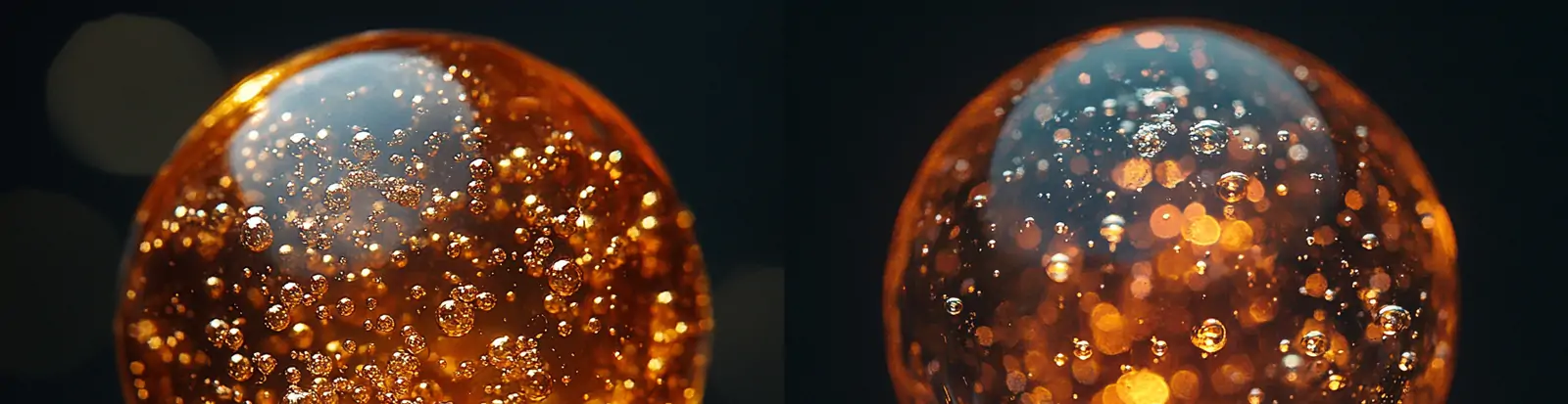 超现实黄色透明气泡琥珀球体金色钳子握持特写摄影海报midjourney关键词咒语