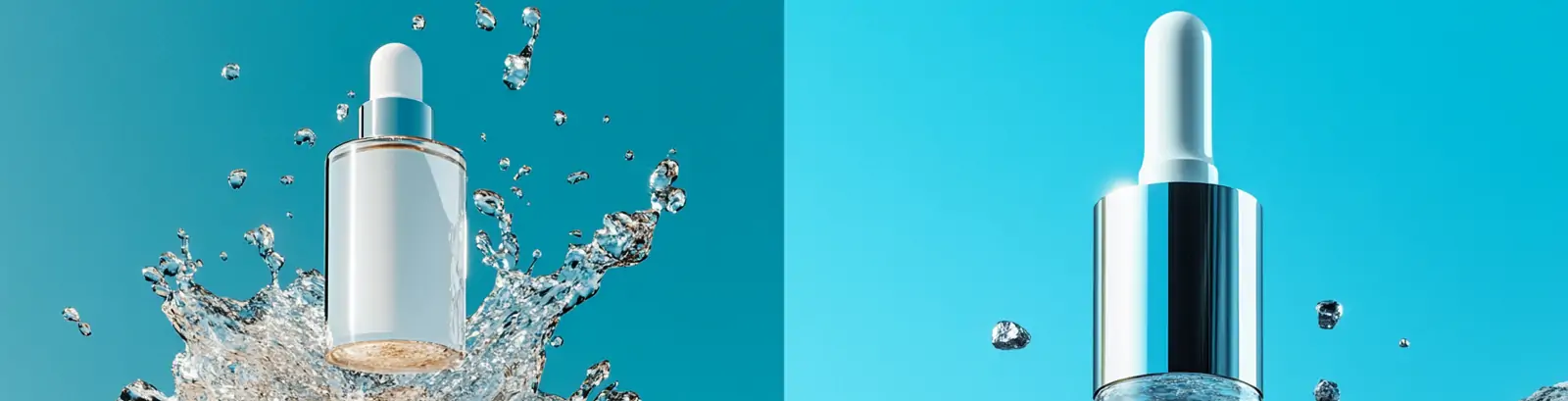 创意高端化妆品护肤品液态环绕产品包装广告摄影海报midjourney关键词咒语