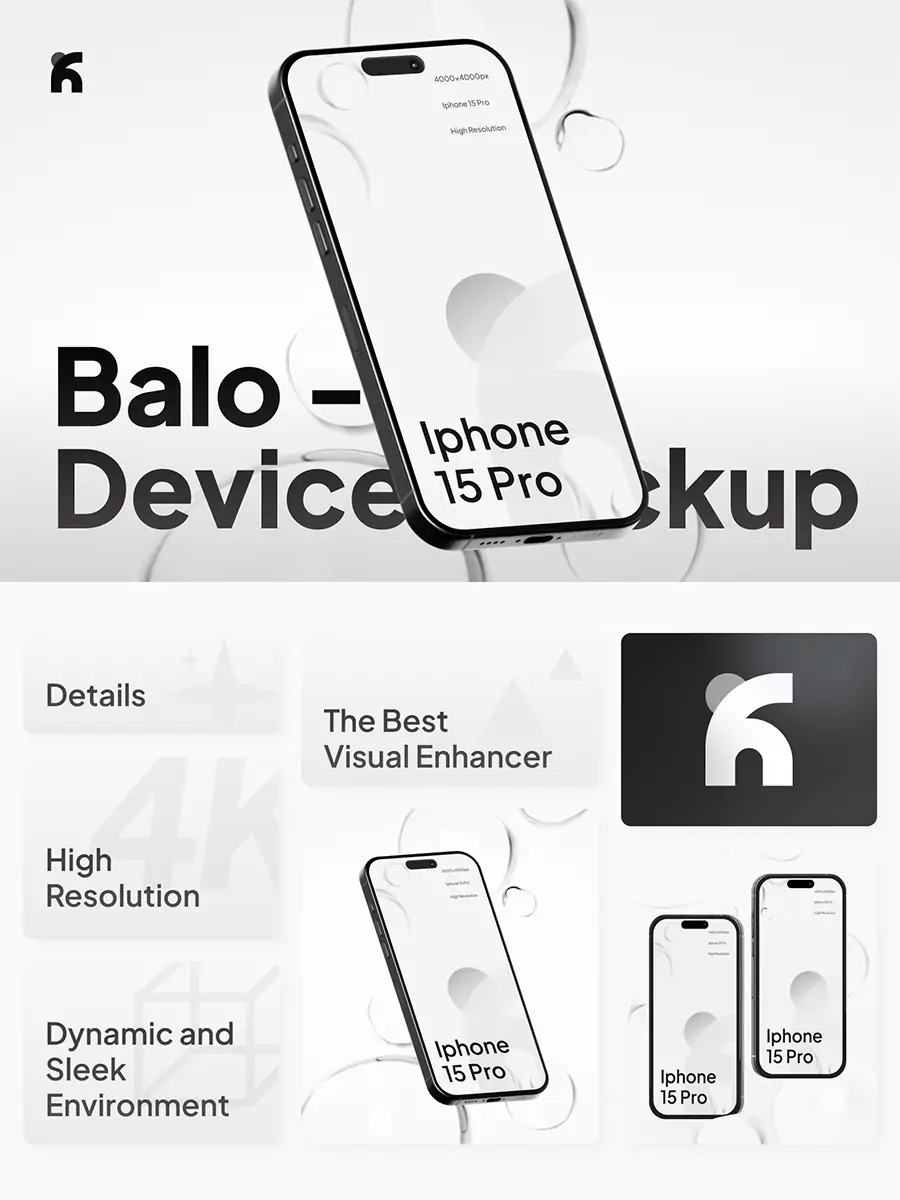 iPhone15 Pro移动手机展示样机贴图psd分层设计素材模版Mockup - Ai宇宙吧--Ai宇宙吧-