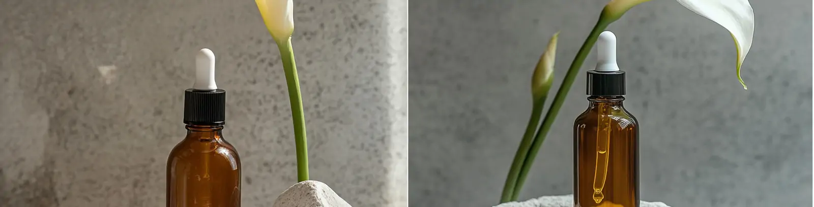 高端简约化妆品护肤品精华精油马蹄莲岩石产品摄影海报midjourney关键词咒语