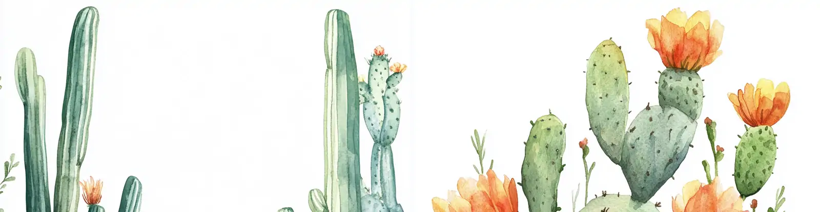 手绘水彩鲜花植物仙人掌婚礼请柬邀请函封面背景图案插图海报midjourney关键词咒语