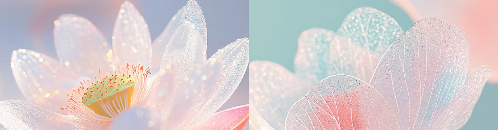 极简主义唯美粉色半透明荷叶莲花荷花微距摄影海报midjourney关键词咒语