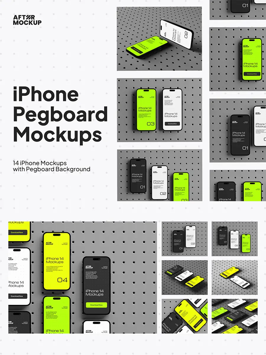 Midjourney - iPhone14移动手机效果展示样机贴图psd分层设计素材模版Mockup Mockup样机-Ai宇宙吧-