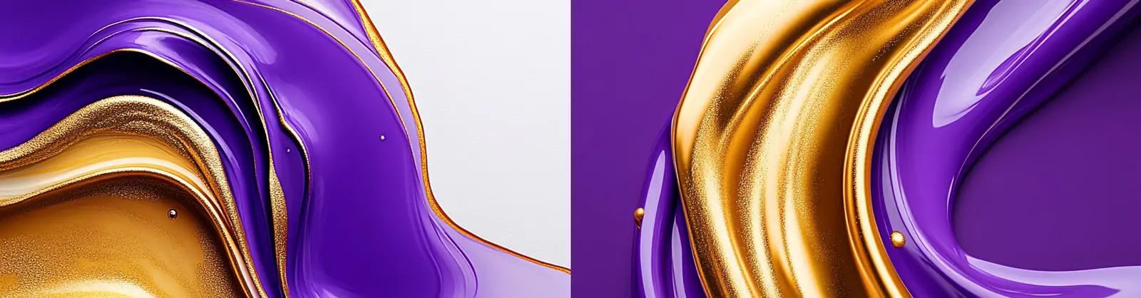 动感流动紫色金色液体水花飞溅艺术质感海报背景midjourney关键词咒语