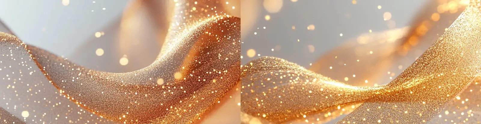 金色闪闪发光飞行粒子丝带旋涡圆点光影特写抽象艺术海报背景midjourney关键词咒语