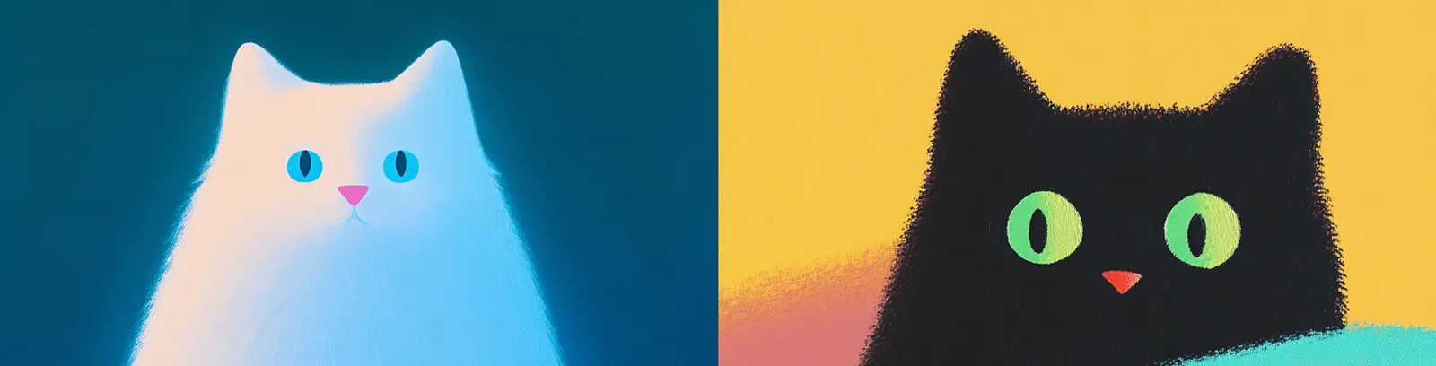 手绘可爱卡通个性化猫咪插图绘画海报midjourney关键词咒语