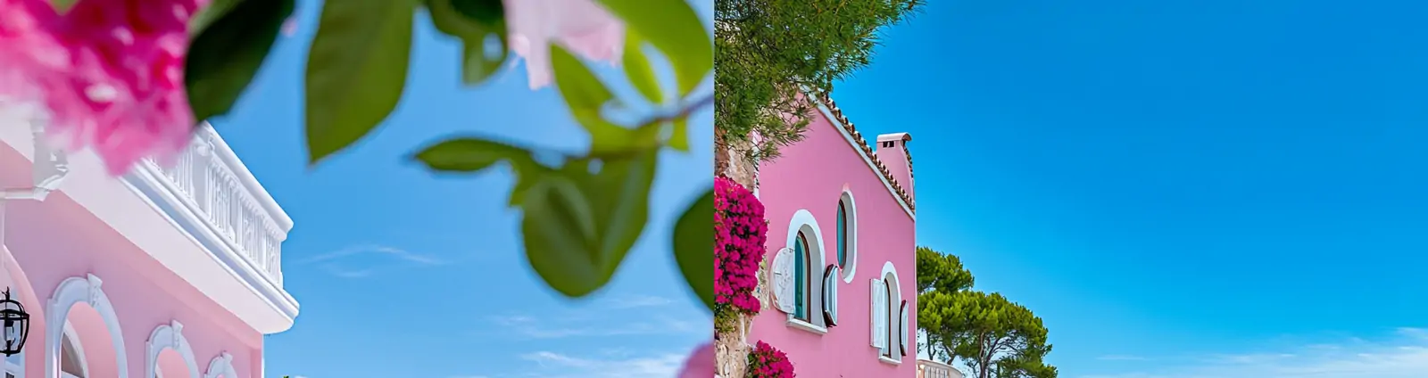 蓝色大海无边泳池海景房豪华别墅花园场景摄影海报midjourney关键词咒语