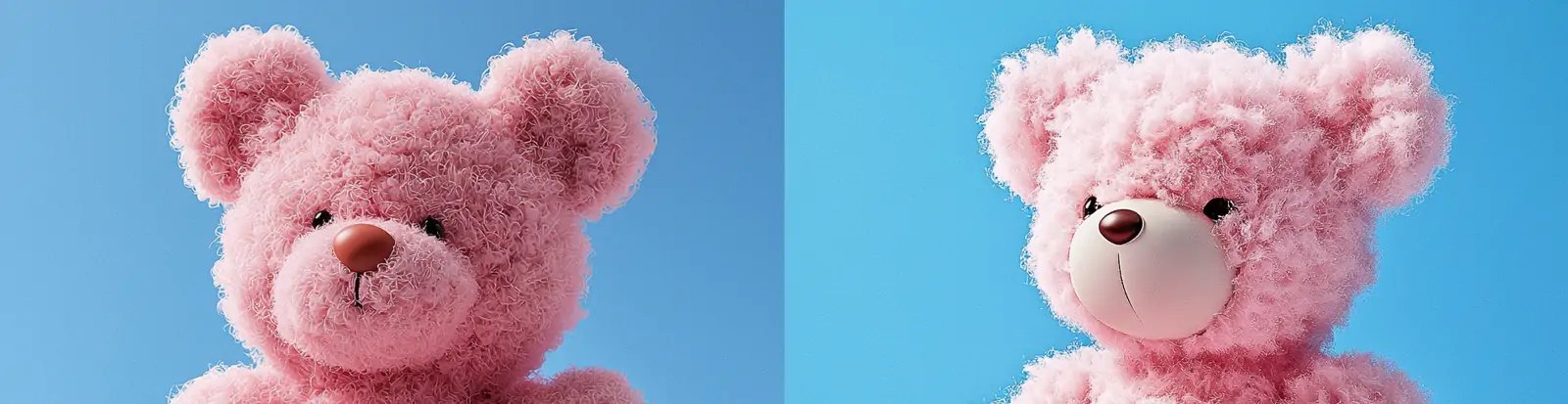 粉红色毛茸茸可爱泰迪熊毛绒玩具产品广告摄影海报midjourney关键词咒语