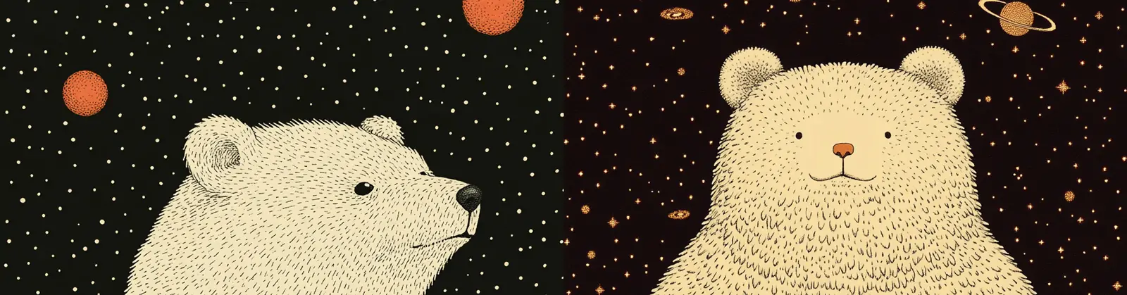 创意个性化可爱太空熊儿童画册封面插图绘画海报midjourney关键词咒语