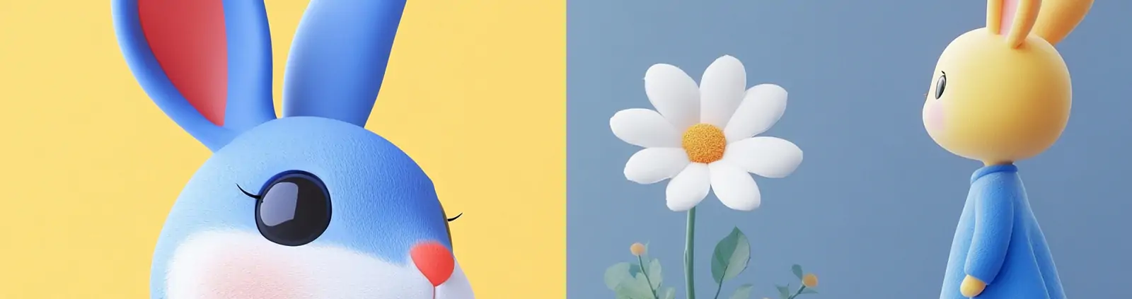 3D立体可爱卡通兔子动漫形象模型midjourney关键词咒语