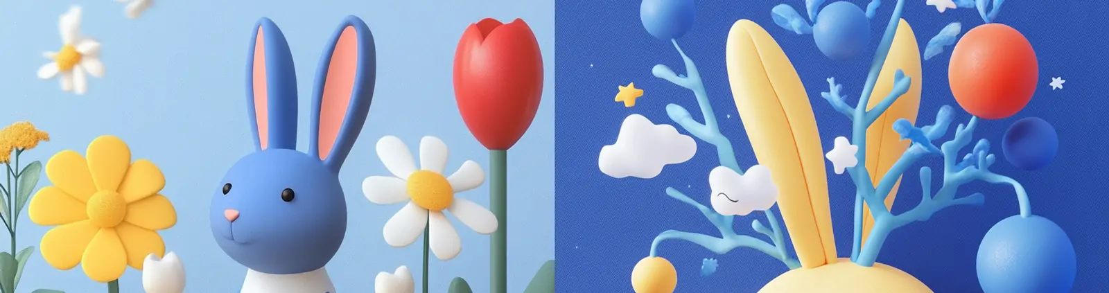 3D立体可爱卡通兔子动漫形象模型midjourney关键词咒语