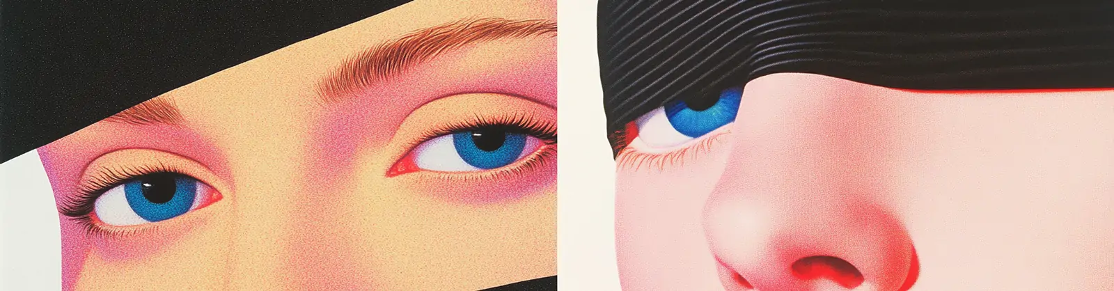 极简主义波普艺术美女人物黑丝带光学混合风格摄影海报midjourney关键词咒语