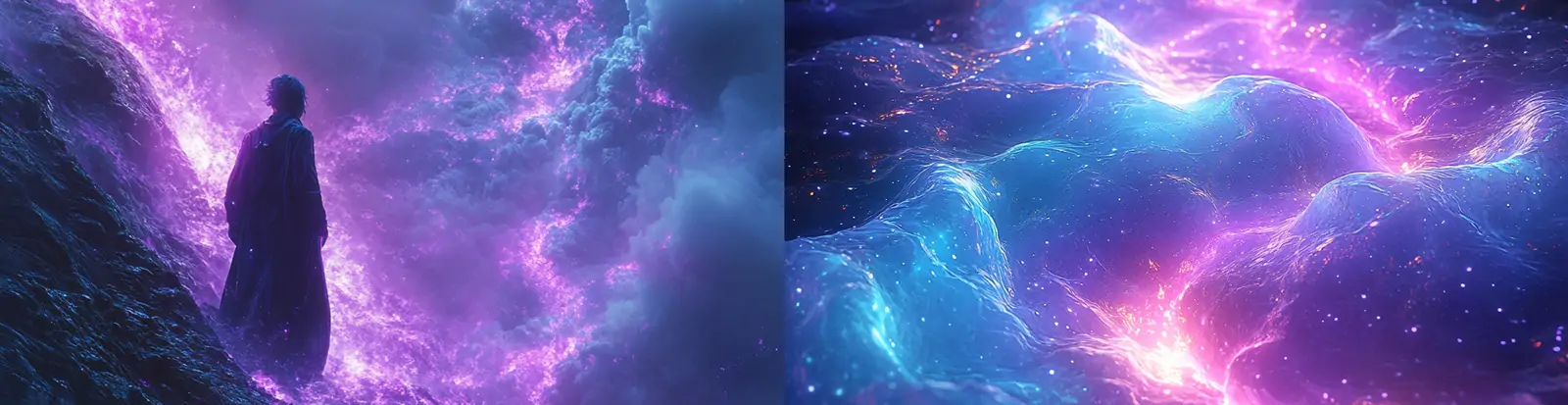 未来主义彩色渐变霓虹天空云朵光效数字艺术海报背景midjourney关键词咒语