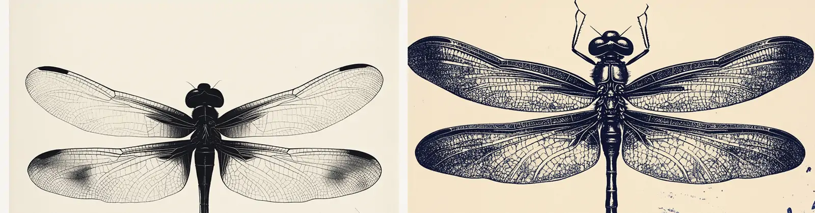 手绘复古黑白蜻蜓昆虫动物插图海报midjourney关键词咒语