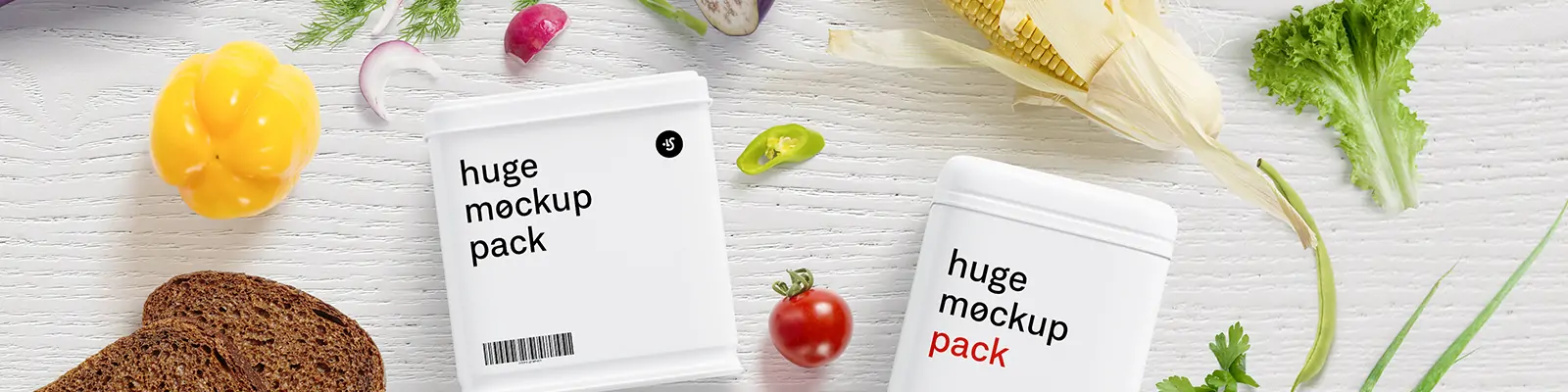 简约餐饮美食蔬菜食品包装盒样机贴图psd分层设计素材模板Mockup