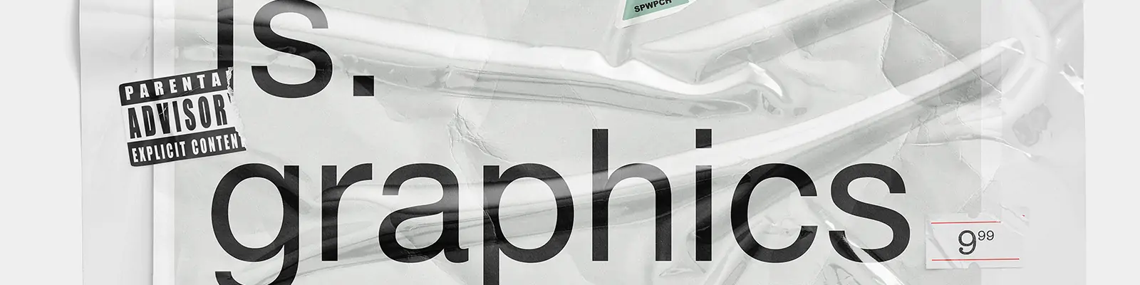 时尚潮流透明塑料薄膜褶皱包装样机贴图psd设计素材模板Mockup