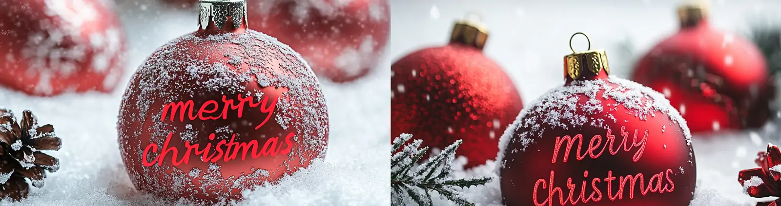 冬天圣诞节圣诞树白色雪花铃铛装饰场景摄影海报midjourney关键词咒语