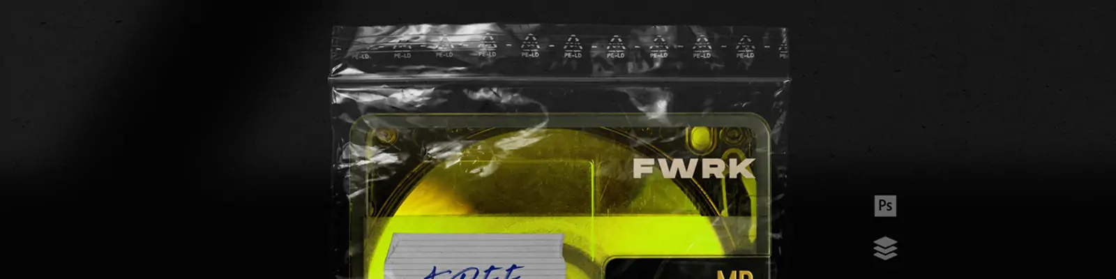 时尚潮流复古光盘塑料薄膜透明感样机贴图psd设计素材模板Mockup