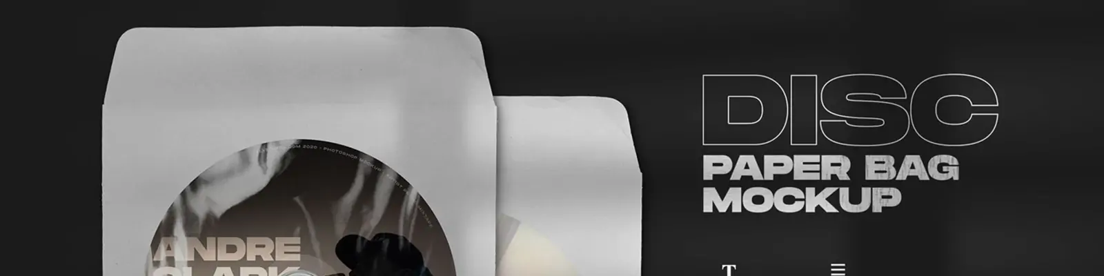 复古光盘磁盘包装袋样机贴图psd分层设计素材模板Mockup