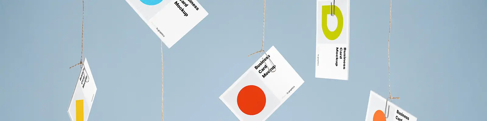 悬挂式名片展示样机贴图设计素材模版Mockup