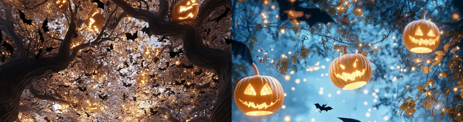 万圣节南瓜灯蝙蝠城堡场景摄影海报midjourney关键词咒语