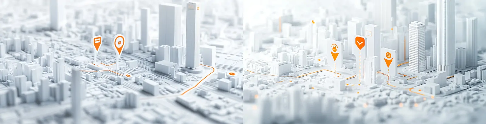 3D立体城市建筑景观地图定位箭头渲染图midjourney关键词咒语