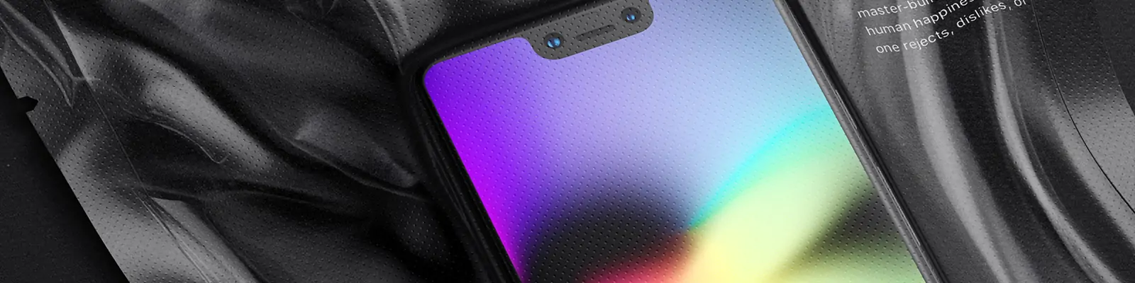 潮流塑料真空褶皱手机密封袋样机贴图psd设计素材模板Mockup