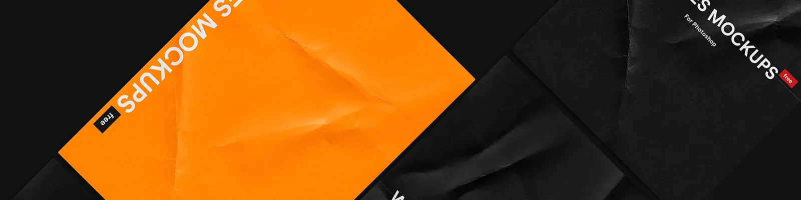 潮流复古做旧褶皱纸张样机贴图psd分层设计素材模板Mockup