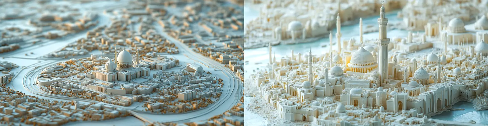 3D立体城市建筑街道地图模型摄影海报midjourney关键词咒语