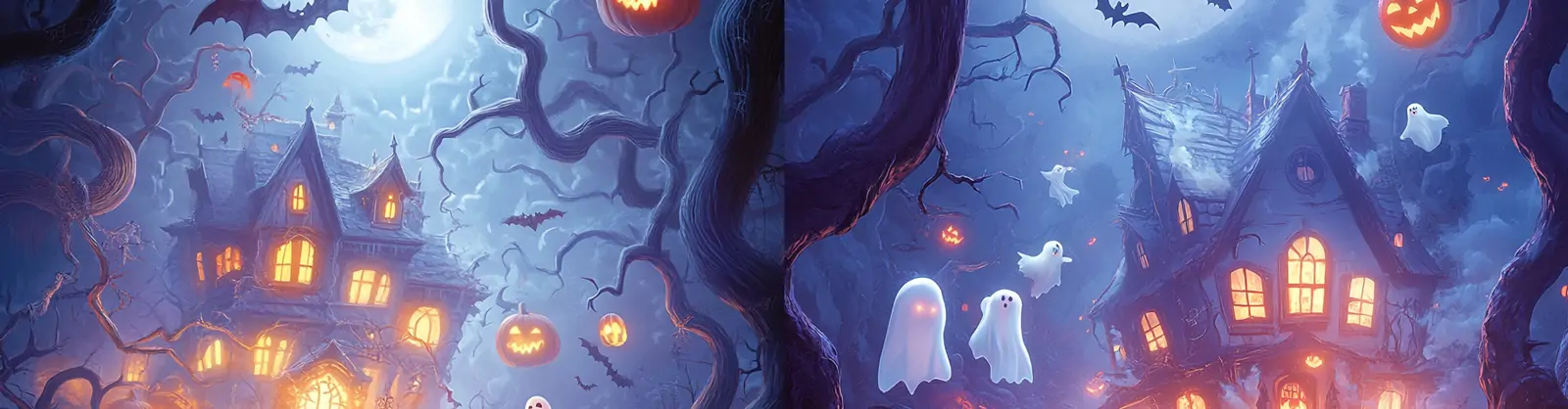 神秘恐怖万圣节南瓜灯幽灵鬼魂鬼屋场景活动海报midjourney关键词咒语