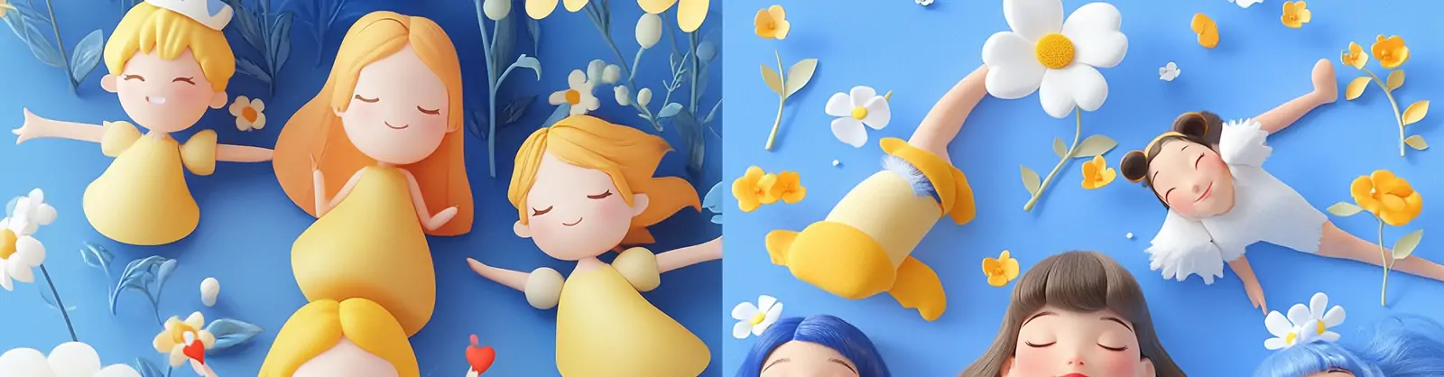 手绘动漫可爱卡通迪士尼公主人物形象插图海报midjourney关键词咒语