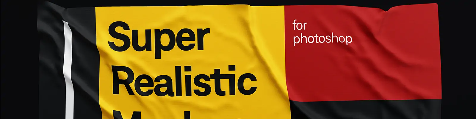 潮流褶皱旗帜纸张布料样机贴图海报psd分层设计素材模版Mockup