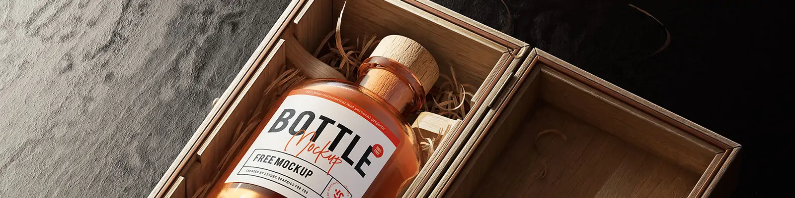 高端复古洋酒红酒起泡酒包装木盒样机贴图psd设计素材模版Mockup