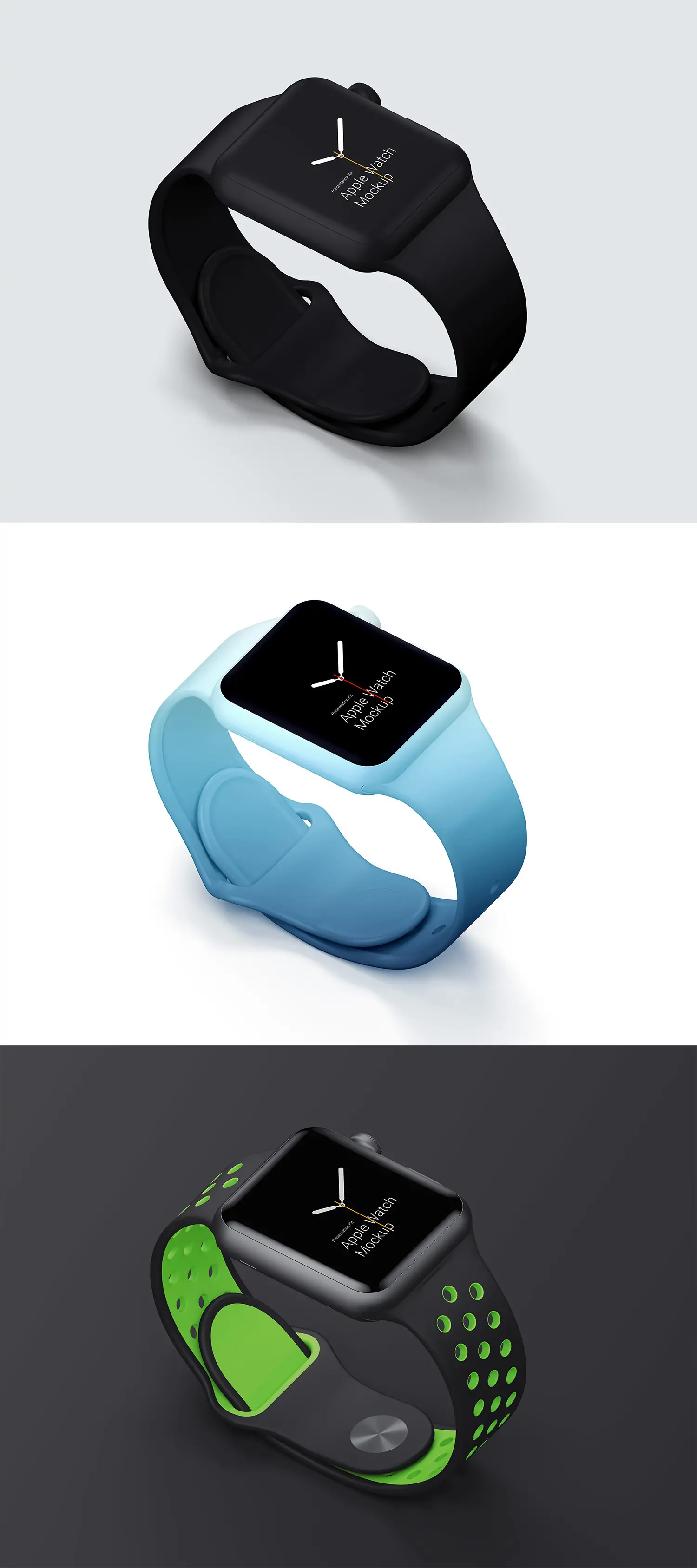 iWatch手表展示样机贴图海报psd分层设计素材模板Mockup