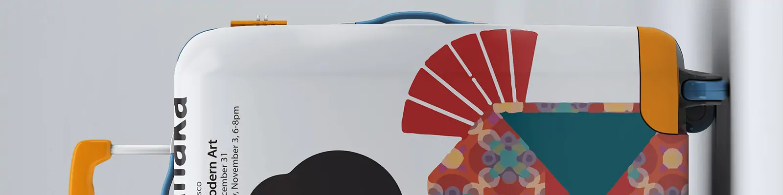 行李箱旅行箱拉杆箱VI展示效果智能贴图样机psd设计素材模版Mockup